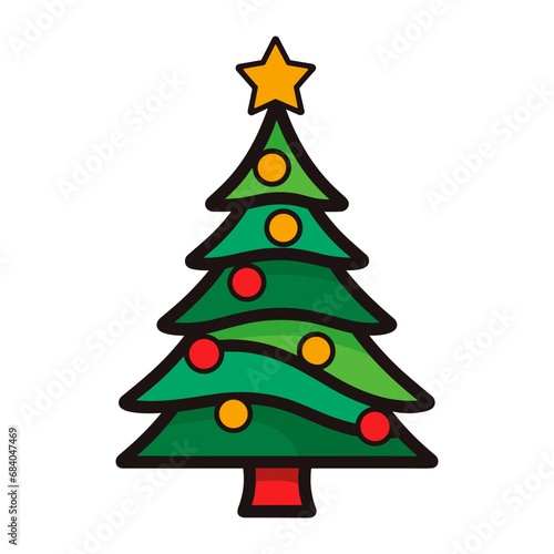 A decorative Christmas tree Vector illustration