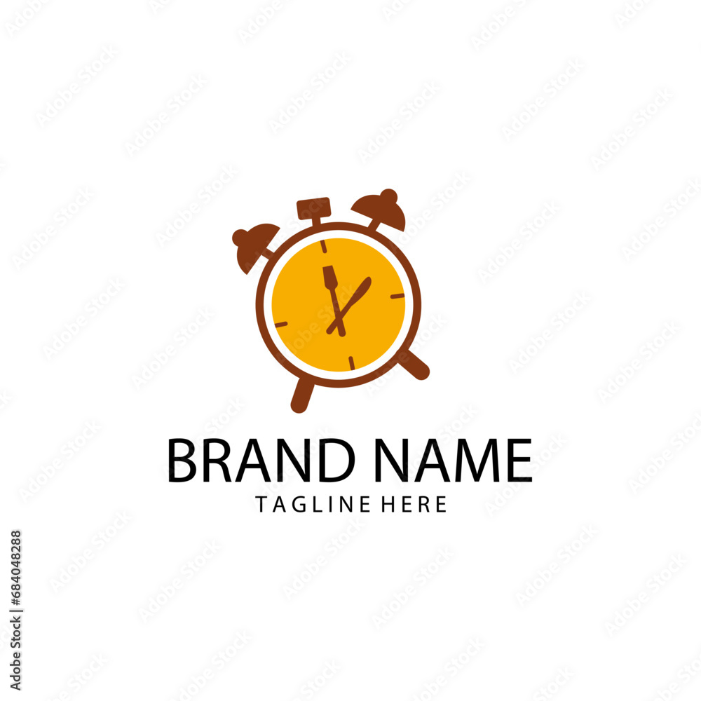 lunch time reminder clock logo design vector lunch time reminder clock logo design vector