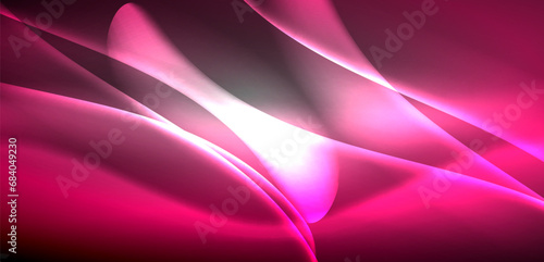 Neon-lit waves surge across background, mesmerizing dance of luminescence and motion. Dynamic backdrop captures essence of energy and modern aesthetics