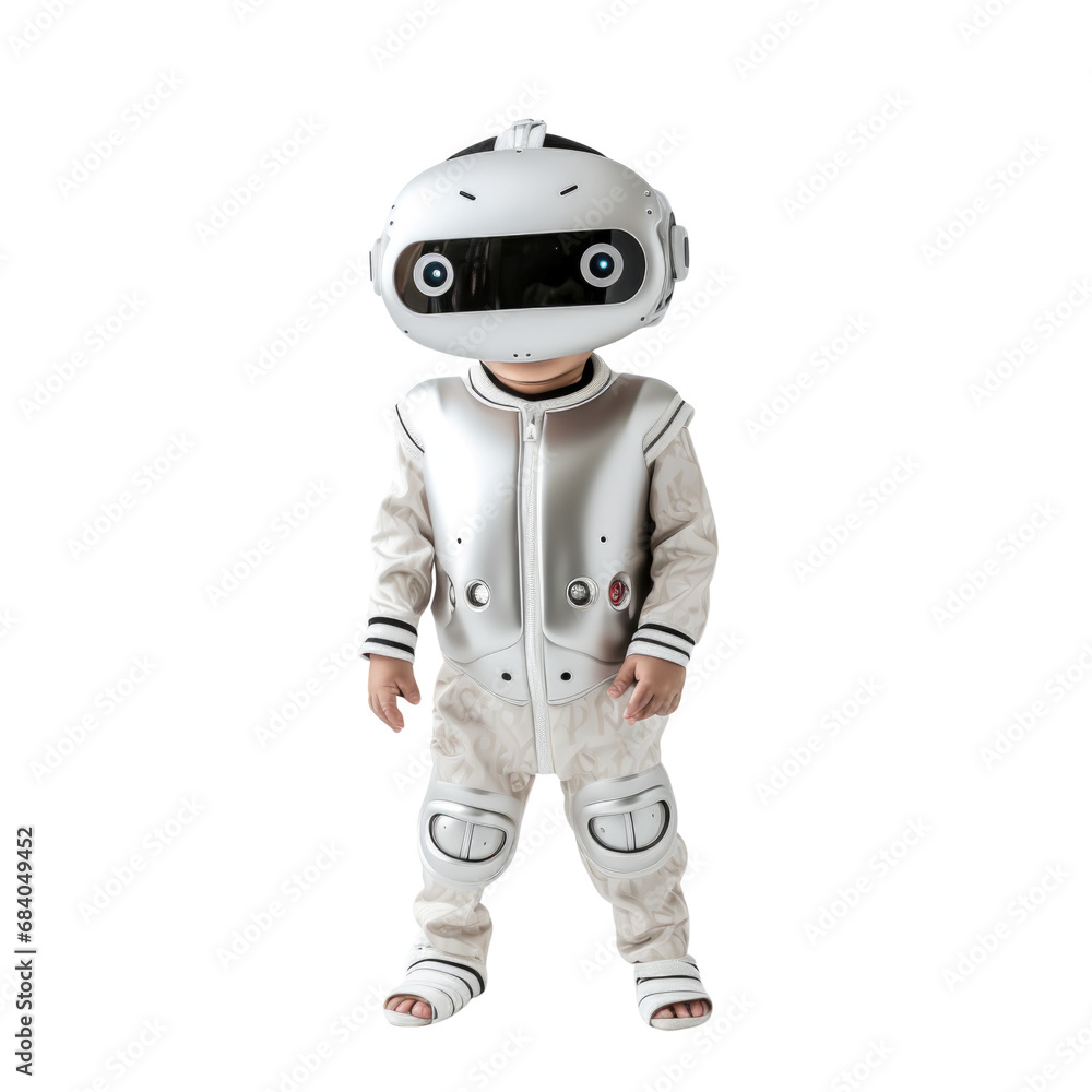 Kid wear headset to experience virtual reality transparent background Kid wear headset to experience virtual reality transparent background