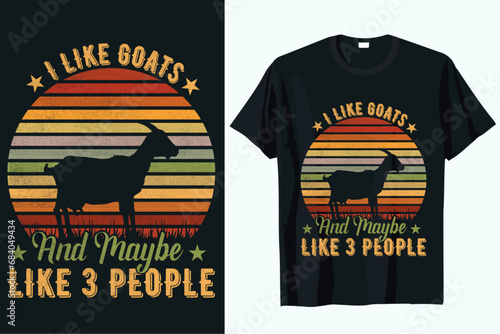 I like goats and maybe like 3 people  t-shirt design vector