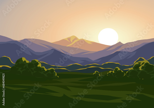 landscape with mountains © Johnster Designs