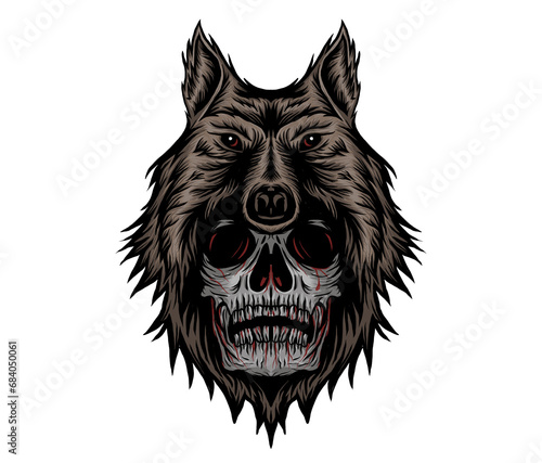 Wallpaper Mural skull wolf Torontodigital.ca