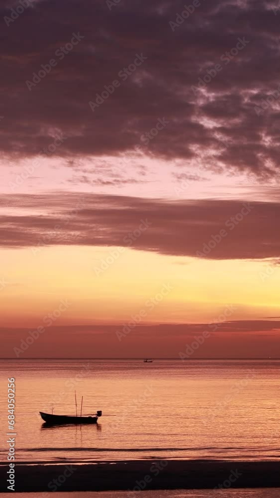 Sunrise over the sea, Huahin beacj, Thailand. Vertical video. Sunrise over the sea, Huahin beacj, Thailand. Vertical video.