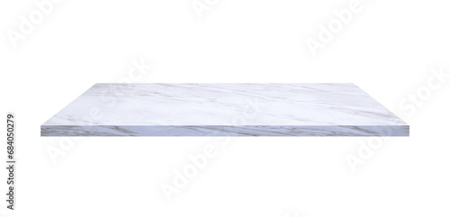 White marble panel for home indoors decoration for shelf and counter table mockup display presentation isolated on transparent background, png file photo