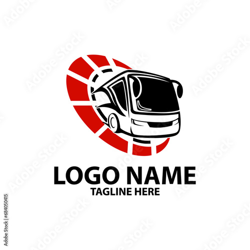 speed bus travel logo design vector