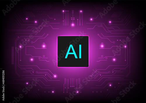 Artificial intellogence circuit futuristic technology background.