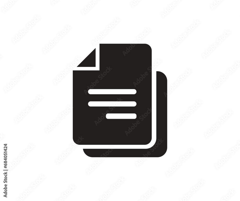 Document icon. Collection of vector symbol on white background. Vector illustration.
