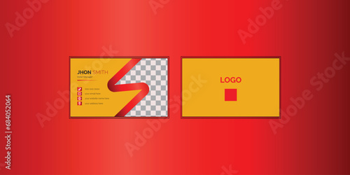 Double-sided creative abstract Business card set or template with illustration of fast food resturent business card template. Portrait and landscape orientation. 
