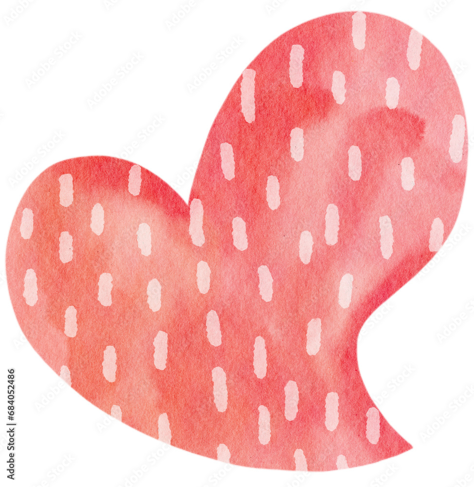 Watercolor Heart. Valentine Heart Hand Painting Style Watercolor Heart. Valentine Heart Hand Painting Style