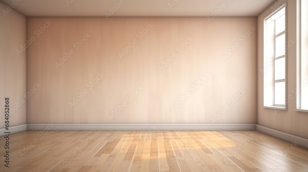 Empty room with brick wall and wooden floor, 3d render. Empty room with brick wall and wooden floor, 3d render.