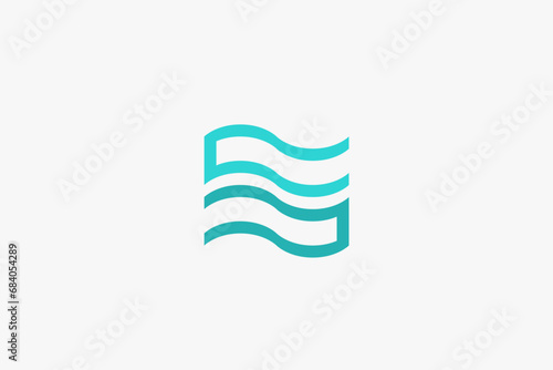 Illustration vector graphic of simple modern line wave. Good for logo