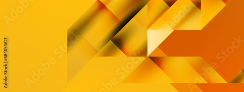 Vivid abstraction unfolds. Triangles in seamless harmony, composing dynamic geometric backdrop. Interplay of angles and hues forms captivating tapestry, evoking modernity and artistic allure