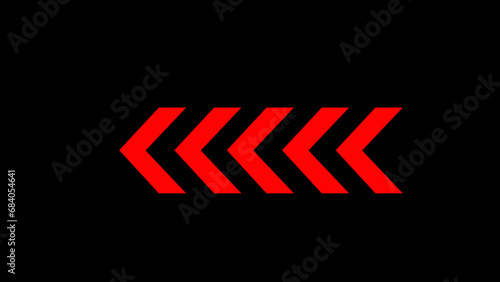Left arrows on a black background. Glowing Arrows on a Black Background. 3d rendering  glowing up arrow abstract background. See my portfolio for more color or design images. photo