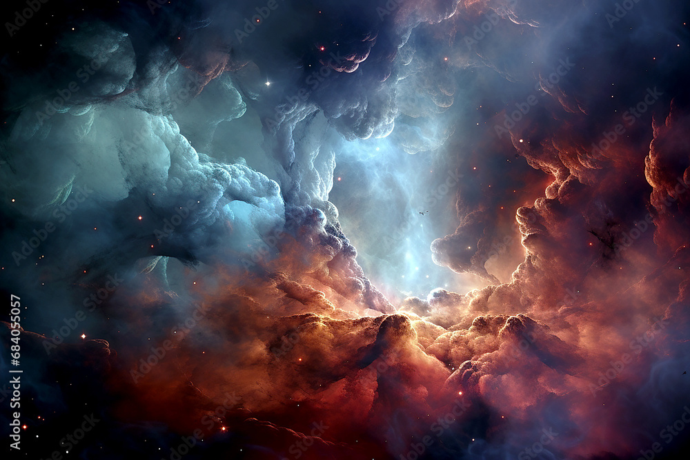Abstract colorful nebula in space. Cloud of nebula in space universe galaxy. Supernova background wallpaper. Generative AI Abstract colorful nebula in space. Cloud of nebula in space universe galaxy. Supernova background wallpaper. Generative AI