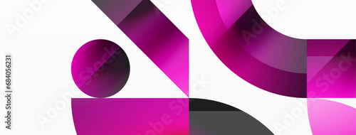 Amalgamation of geometric forms on minimalist abstract canvas, providing versatility and visual allure for digital designs, presentations, website banners, social media posts