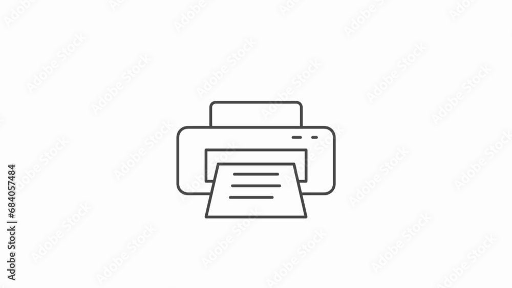 Printer icon animation on white background. icon of print for your explainer content. Printer icon animation on white background. icon of print for your explainer content.