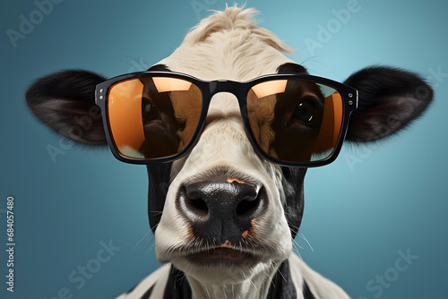 cow with sunglasses