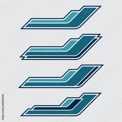 Collection of racing stripes vehicle wrap vinyl stickers