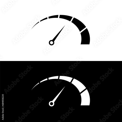 Gauge icons. Speedometer vector isolated signs. Customer satisfaction indicator level. Risk level gauge