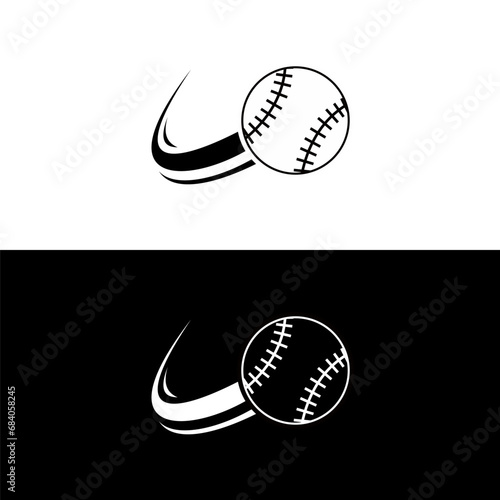Flying baseball Icon Symbol on white background