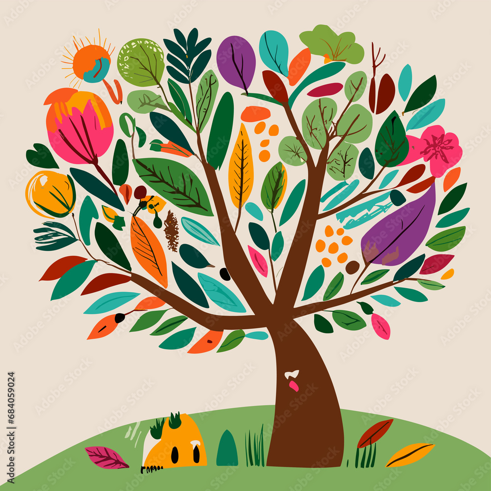 Obraz premium tree with playful leafs