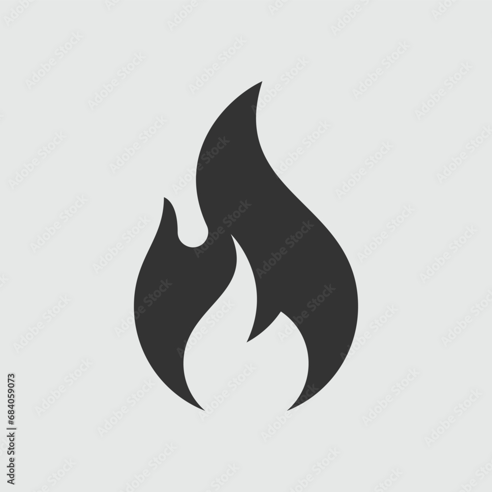 Tongue of flame. Simple black and white icon Tongue of flame. Simple black and white icon