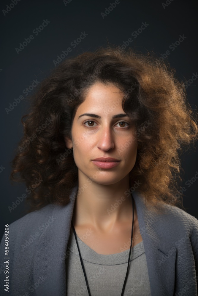 Gorgeous israeli young woman looking at the camera on gray background Gorgeous israeli young woman looking at the camera on gray background