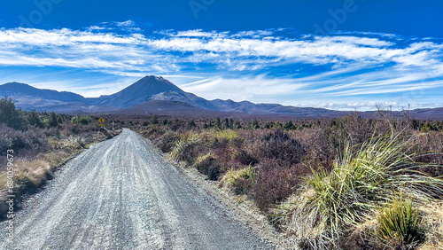 The volcanic terrain of the National Park in the western side of the Central plateau of New Zealand photo