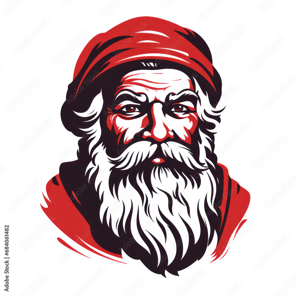 Santa Claus head. Hand drawn illustration Santa Claus head. Hand drawn illustration