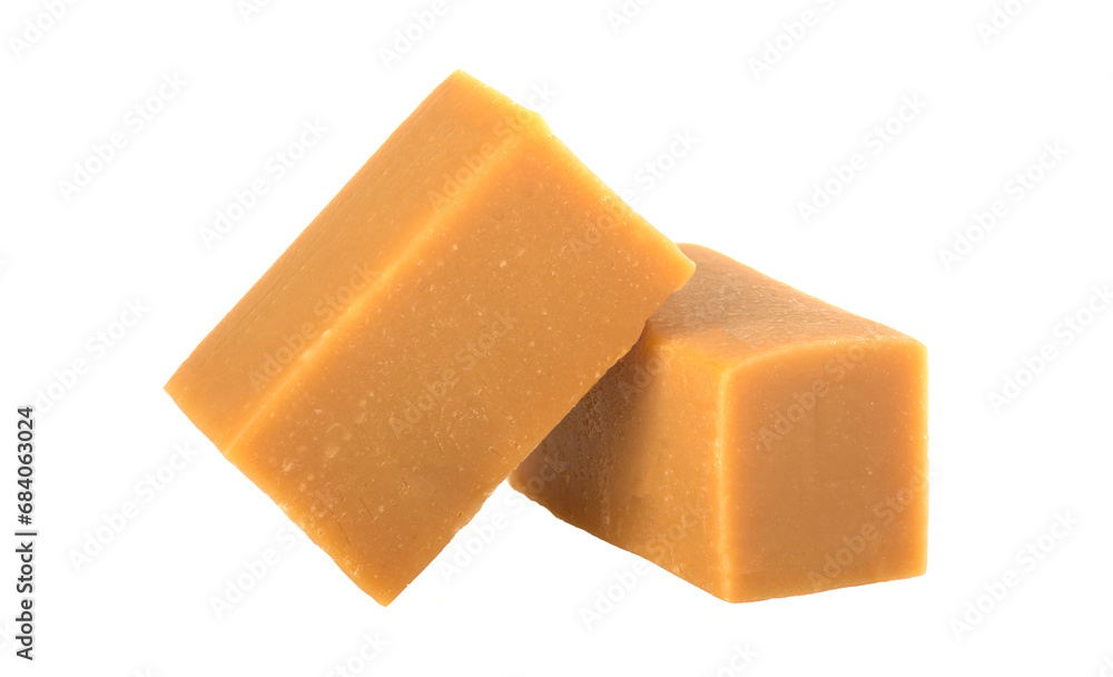 Caramel candies isolated on white background Caramel candies isolated on white background