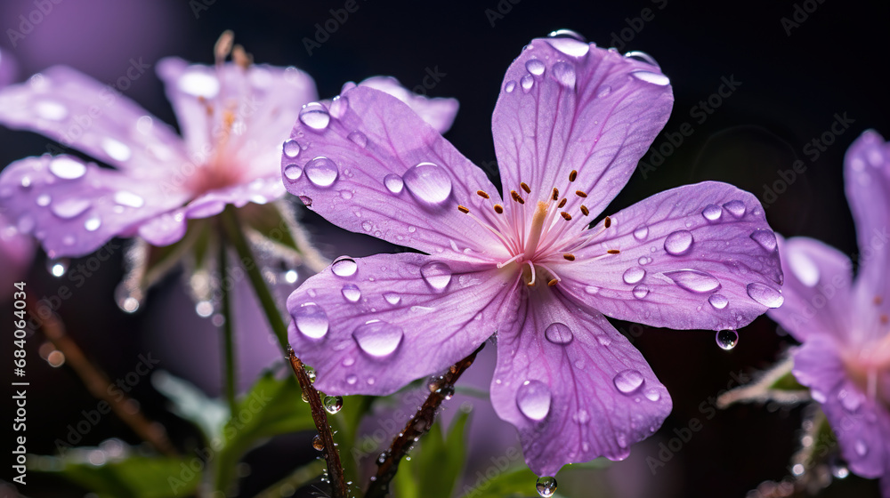 flower with water drops. Generative Ai