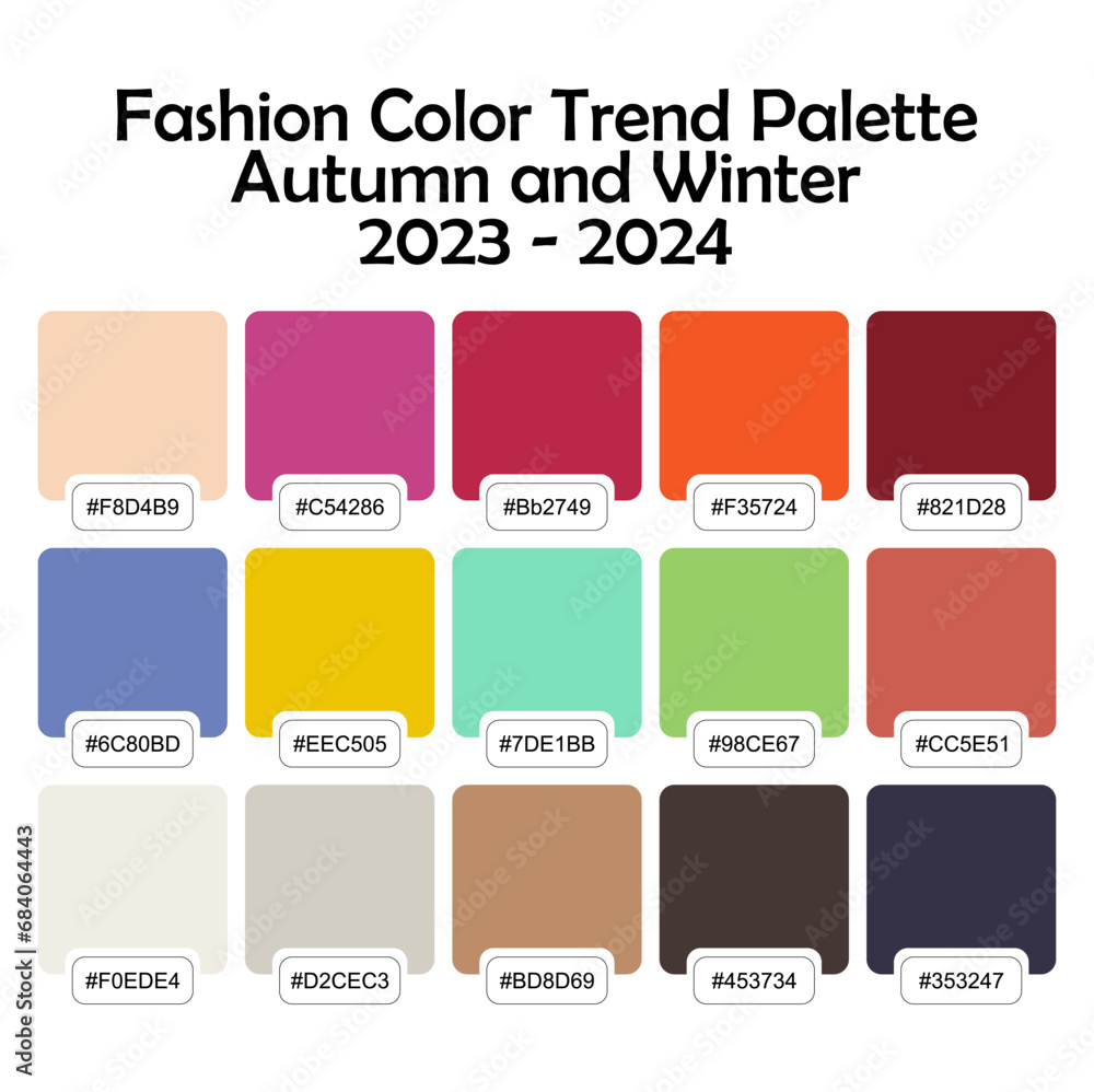 Grafika wektorowa Stock Fashion color trends Autumn Winter 20232024