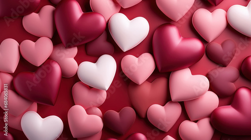 Pink valentine heart glowing background. Generative Ai