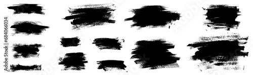 Ink splash vector background. Black paint blots on transparent background. Vector grunge brush stroke textures. Isolated black ink spots, splash frames. Chinese, Korean, Japanese sumi texture photo