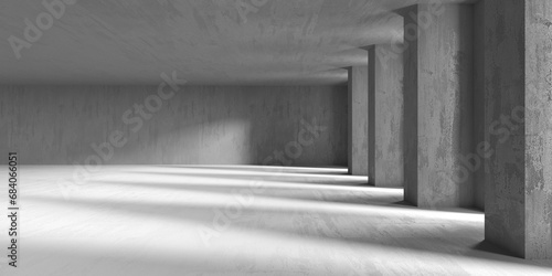 Abstract empty modern interior. Concrete walls