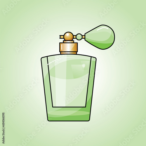 Green Perfume Bottle with atomizer