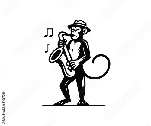 Wallpaper Mural A Monkey Playing Saxophone Vector Torontodigital.ca