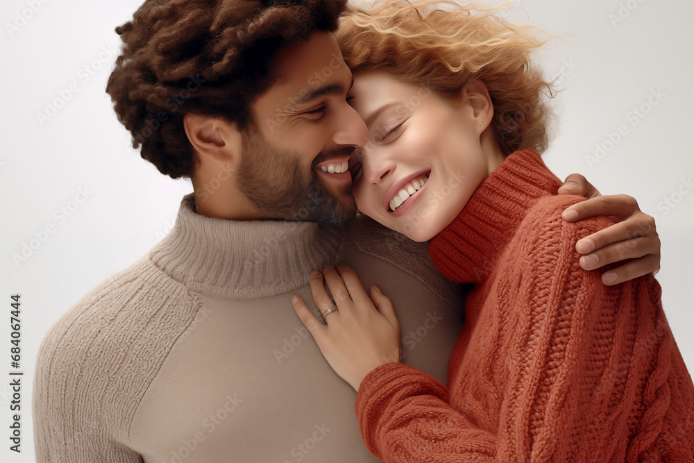 Photo of a Beautiful Young Couple in Love, Embracing Each Other; a Man and a Woman of Different Nationalities, Radiating the Tender Affection in Their Relationship Photo of a Beautiful Young Couple in Love, Embracing Each Other; a Man and a Woman of Different Nationalities, Radiating the Tender Affection in Their Relationship