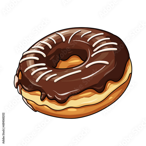 delicious sweet chocolate donut isolated on transparent background