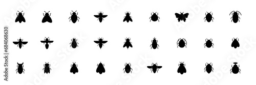 flying insect wings flat modern simple icon set collection logo design vector illustration