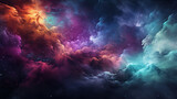 Abstract colorful nebula background. Generative Ai