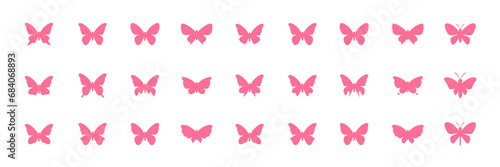 beautiful butterfly collection flat isolated modern icon set logo design vector illustration