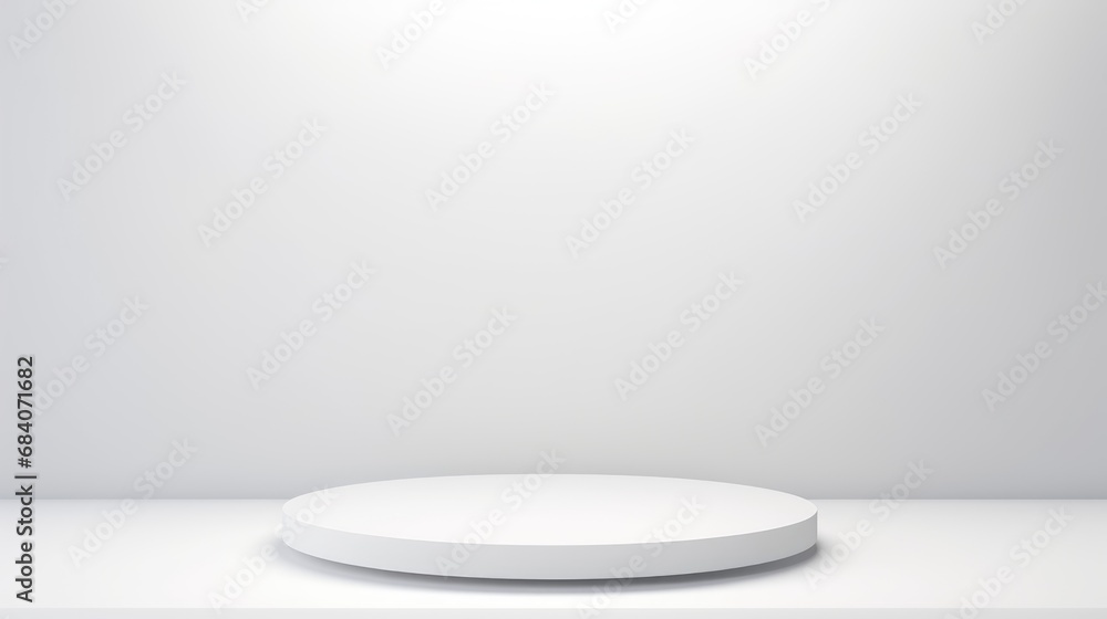 The podium is a light white wall of a round shape with beautiful backlighting The podium is a light white wall of a round shape with beautiful backlighting