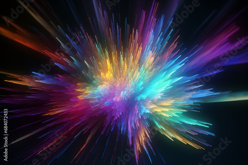 Graphic resources concept. Abstract colorful spectrum background illustration. Various vivid colorful light rays or sound waves background with copy space
