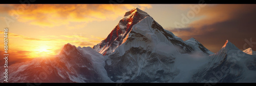 Mount Everest panoramic view photo