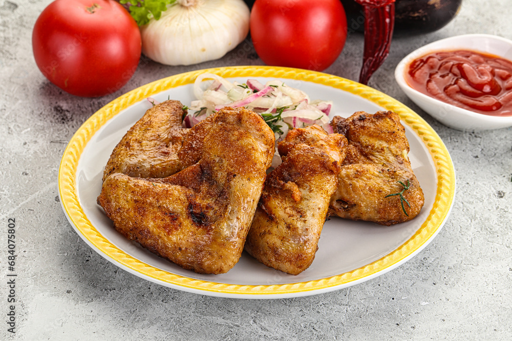 Grilled chicken wings with sauce Grilled chicken wings with sauce