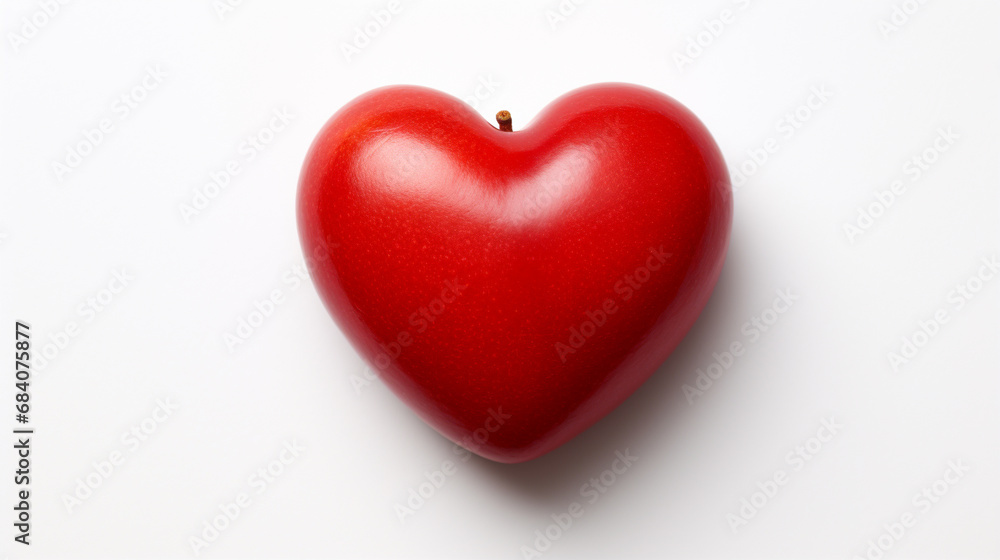 red heart on white background