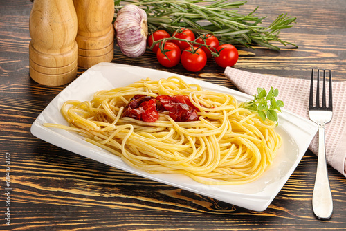 Italian pasta spaghetti with tomato