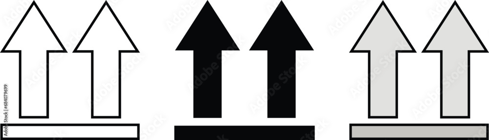 Arrows side up icons lined, isolated and colored version. Vector illustration Arrows side up icons lined, isolated and colored version. Vector illustration